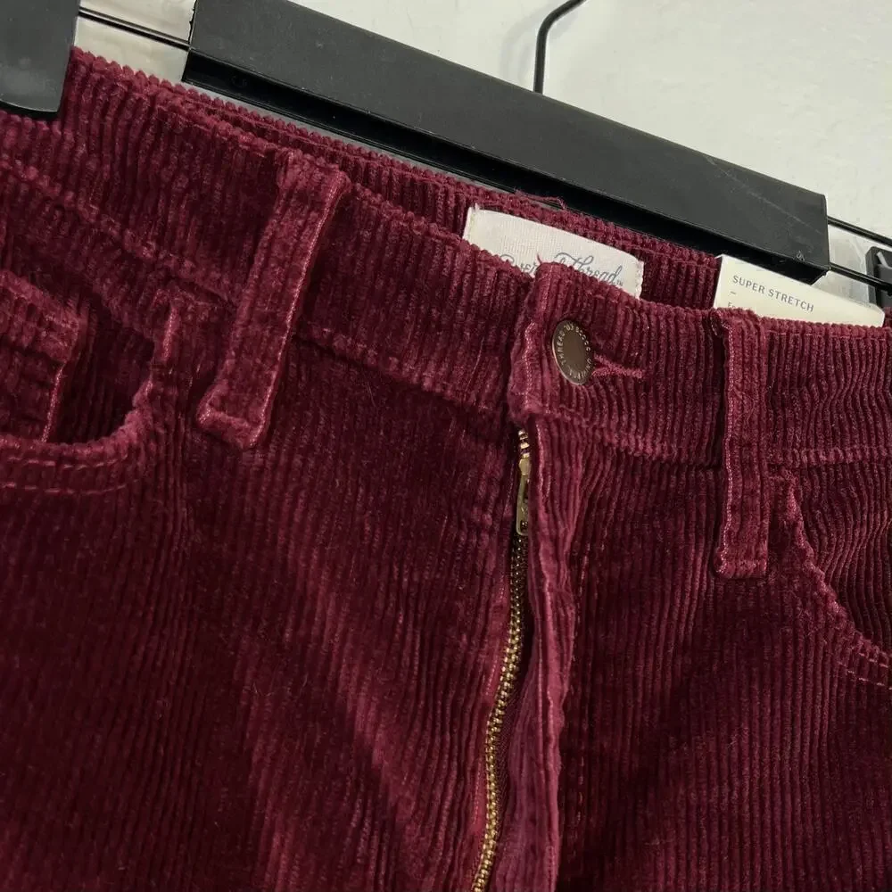 NWT Universal Thread Cherry Red High Rise Ankle Bootcut Corduroy Pants Size 6